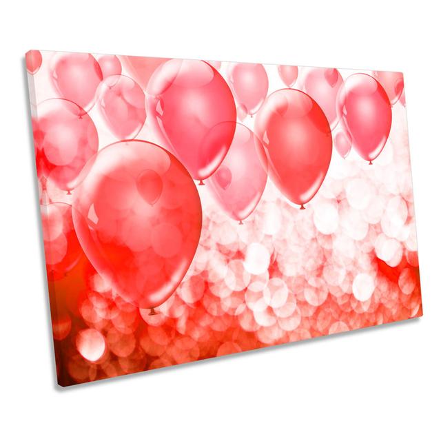 Balloons Modern - Wrapped Canvas Print Ebern Designs Size: 30.5cm H x 45.7cm W x 2cm D on Productcaster.