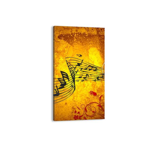 'Let the Music Flow' - Unframed Graphic Art Print on Canvas Ebern Designs Size: 120cm H x 65cm W x 1.8cm D on Productcaster.