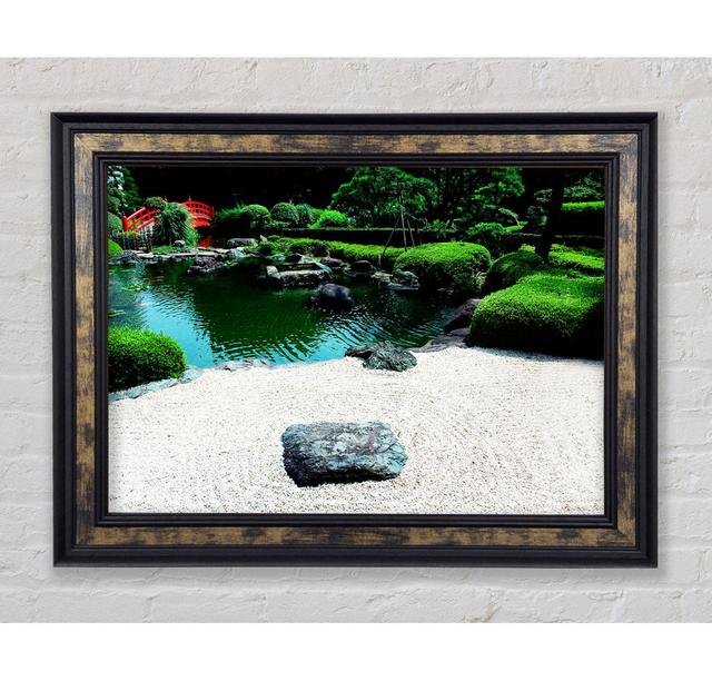 Peaceful Chinese Garden Framed Print Bright Star Size: 100cm H x 141.4cm W on Productcaster.