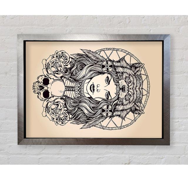 Indian Bear Woman - Print Latitude Vive Format: Silver Framed Paper, Size: 42cm H x 59.7cm W x 3.4cm D on Productcaster.