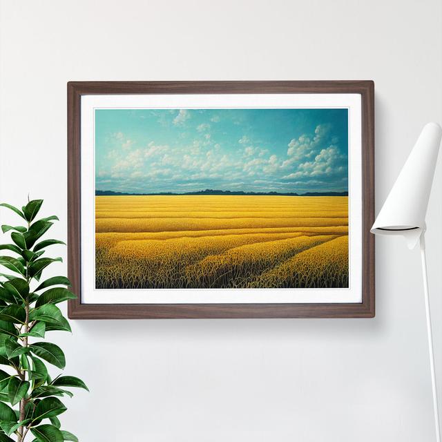 Picturesque Wheat Field - Picture Frame Graphic Art Marlow Home Co. Size: 34cm H x 46cm W x 2cm D, Format: Walnut Framed on Productcaster.