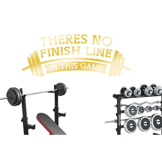 Theres No Finish Line In This Game Wall Sticker Happy Larry Size: Large, Colour: Shiny Gold on Productcaster.