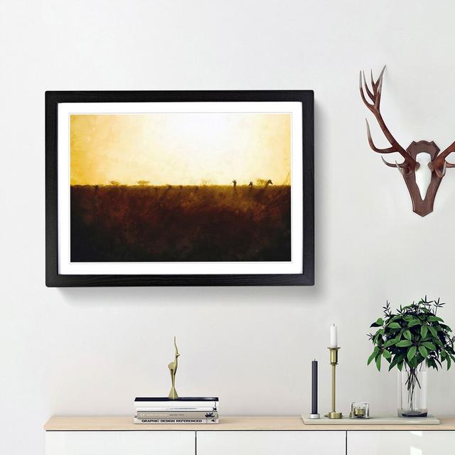 Giraffes at Sunset - Picture Frame Graphic Art Print East Urban Home Frame Option: Black Framed, Size: 33cm H x 45cm W x 2cm D on Productcaster.