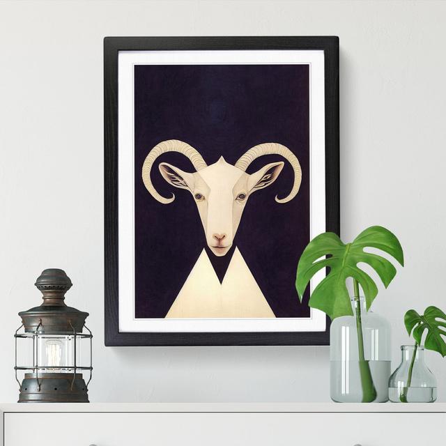 Kirkville Goat Contemporary - Single Picture Frame Graphic Art Natur Pur Frame Option: Black, Size: 34cm H x 25cm W x 2cm D on Productcaster.