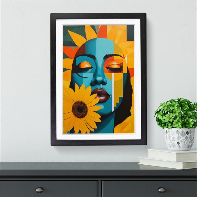 Sunflower Constructivism No.4 - Print Brambly Cottage Frame Colour: Black, Size: 34cm H x 25cm W x 2cm D on Productcaster.