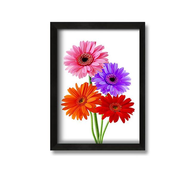 Gerbera Colours - Picture Frame Photograph on Canvas Brayden Studio Size: 30cm H x 21cm W x 10cm D on Productcaster.