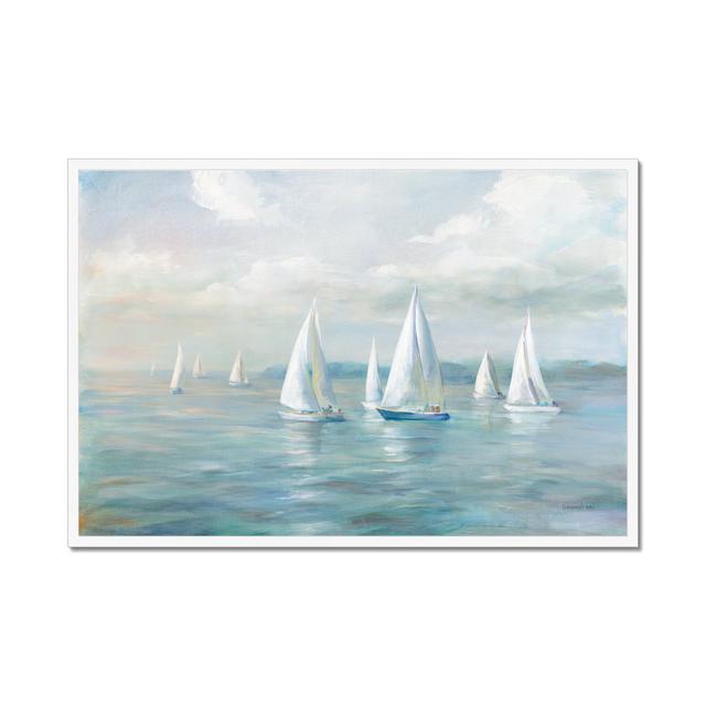 Setting Sail Crop by Danhui Nai - Wrapped Canvas Painting Beachcrest Home Size: 34cm H x 50cm W, Format: White Framed Paper Print on Productcaster.