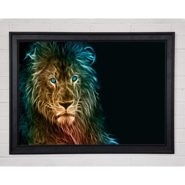 Light Infused Lion Framed Print Brayden Studio Format: Black Framed Paper, Size: 59.7cm H x 84.1cm W x 1.5cm D on Productcaster.