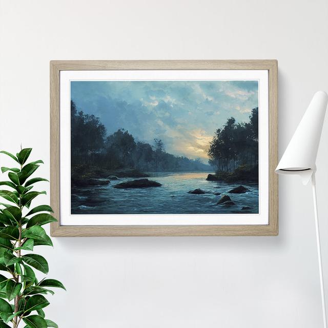 Forest River View - Picture Frame Graphic Art Alpen Home Size: 46cm H x 64cm W x 2cm D, Frame Colour: Oak Framed on Productcaster.