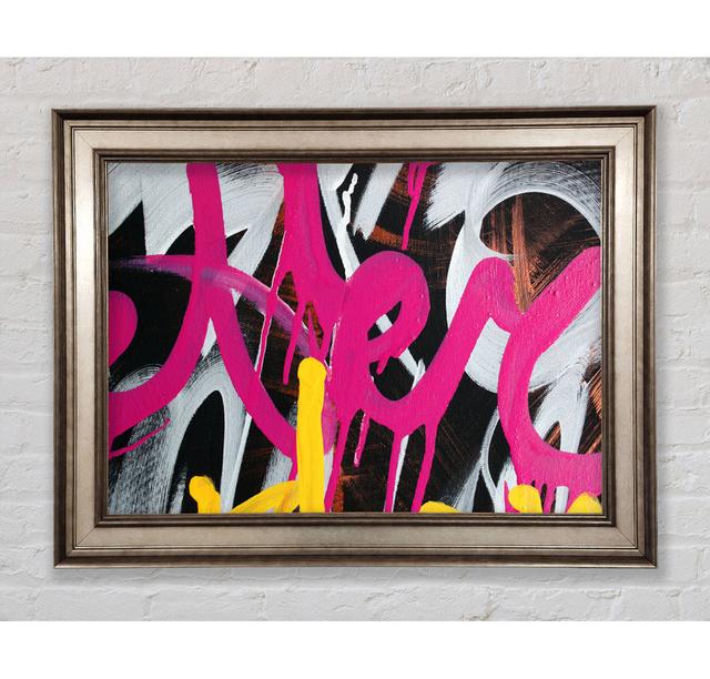 Swirl of Pink Graffiti - Single Picture Frame Art Prints Bright Star Size: 21cm H x 42cm W on Productcaster.