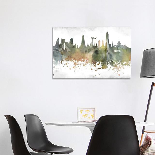 Bangkok Skyline - Wrapped Canvas Graphic Art Latitude Run Size: 66.04cm H x 101.6cm W x 1.91cm D on Productcaster.