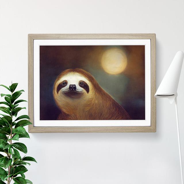 Cute Sloth Vol.2 - Picture Frame Painting Alpen Home Size: 25cm H x 34cm W x 2cm D, Frame Colour: Oak on Productcaster.