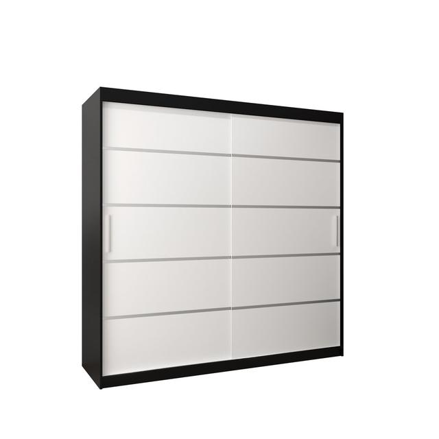 Jacueline 2 Door Sliding Wardrobe Ebern Designs Finish: White/Black, Size: 200 on Productcaster.