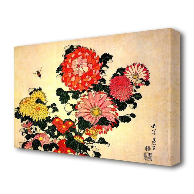 'Chrysanthemum and Bee' by Katsushika Hokusai Painting Print on Wrapped Canvas East Urban Home Size: 81.3 cm H x 121.9 cm W on Productcaster.