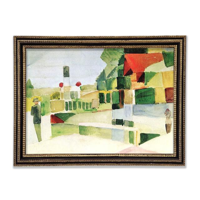 August Macke At The Ships Framed Print Rosalind Wheeler Size: 84.1cm H x 118.9cm W x 3cm D, Format: Black Gold Framed Paper on Productcaster.