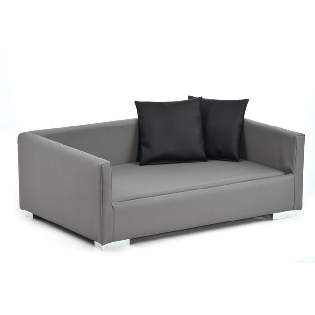 Faux Leather Pet Bed Archie & Oscar Colour: Grey, Size: 20cm H x 70cm W x 40cm D on Productcaster.