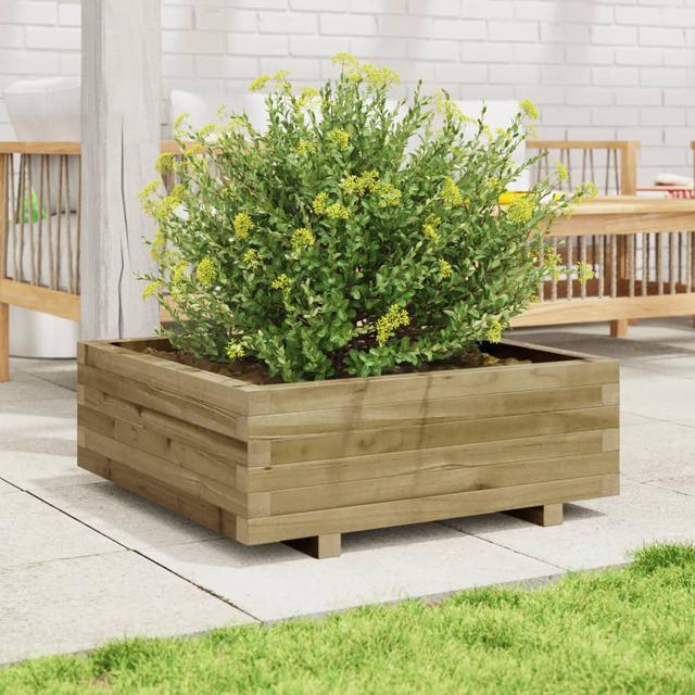 5 Wood Planter DEvidaxl Colour: Naturally impregnated, Size: 26.5cm H x 70cm W x 70cm D on Productcaster.