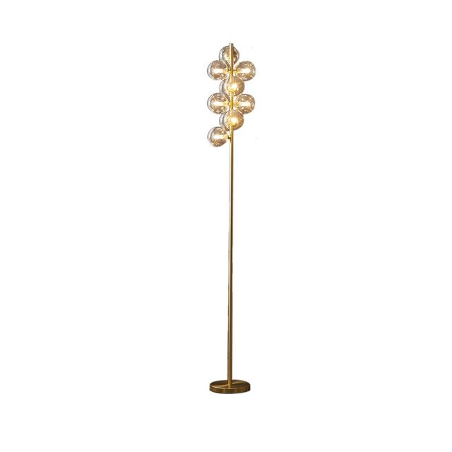 Greiner 169cm Novelty Floor Lamp Canora Grey Base Finish: Satin Gold, Shade Colour: Cognac on Productcaster.