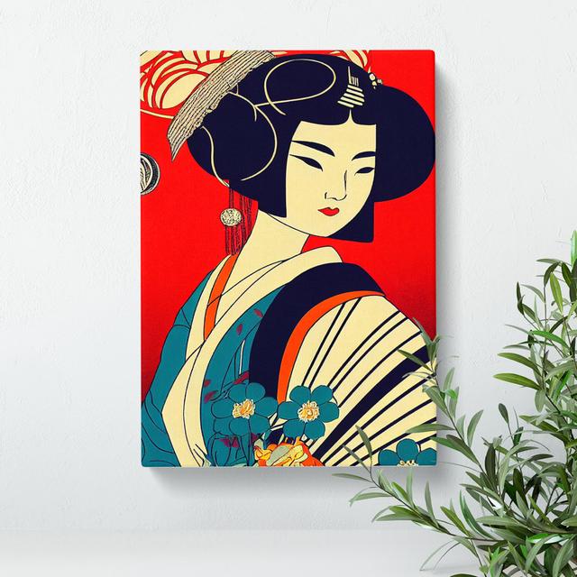 XC1022-3691X Profile Of A Geisha No.1 - Print on Canvas Marlow Home Co. Size: 60cm H x 40cm W x 3cm D, Format: Wrapped Canvas on Productcaster.