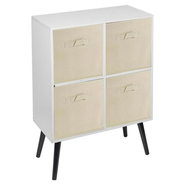 Bookcase 17 Stories Colour: White/Beige/Beech on Productcaster.