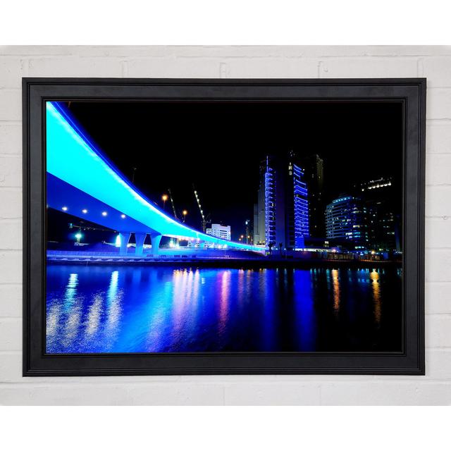 Electric Blue Bridge - Print Ebern Designs Size: 84.1cm H x 118.9cm W x 1.5cm D on Productcaster.