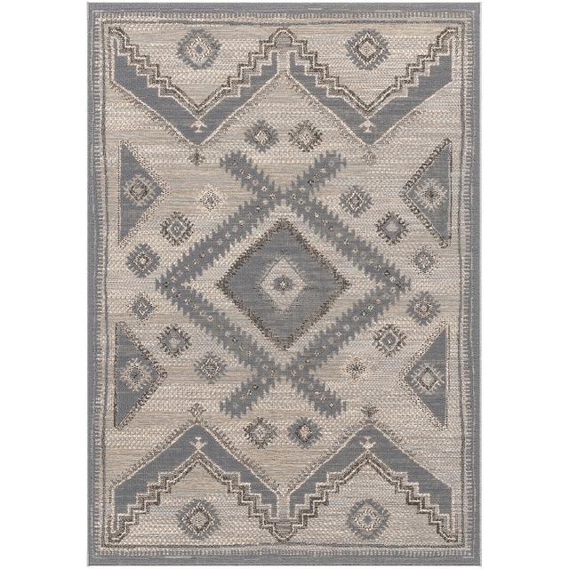 Duque Grey/White Indoor/Outdoor Rug World Menagerie Rug Size: Rectangle 200 x 290cm on Productcaster.