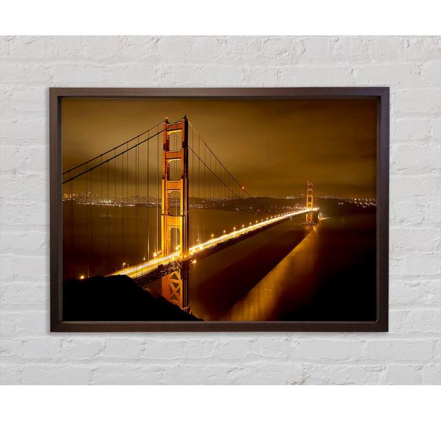 San Francisco Bridge Golden Mist - Single Picture Frame Print on Canvas Bright Star Size: 59.7cm H x 84.1cm W on Productcaster.