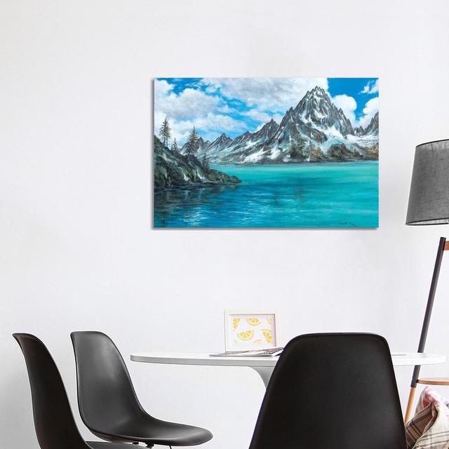 Moving Mountains by ColorByFeliks - Print on Canvas Alpen Home Size: 66.04cm H x 101.6cm W x 3.81cm D, Format: Wrapped Canvas on Productcaster.