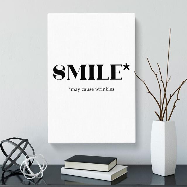 Smile - Wrapped Canvas Print East Urban Home Size: 91cm H x 60cm W x 3cm D on Productcaster.