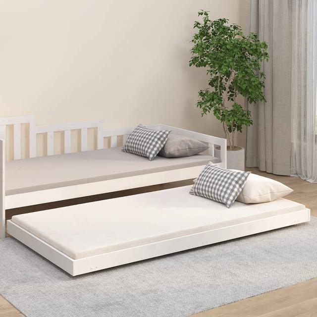 17 Stories Bed Frame Solid Wood Pine 17 Stories Colour: White, Size: 100 x 200cm on Productcaster.