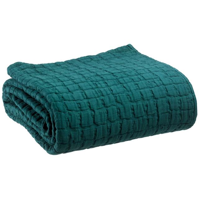 Jaylen Cotton Solid Colour Bedspread August Grove Size: 180 x 260cm, Colour: Teal on Productcaster.