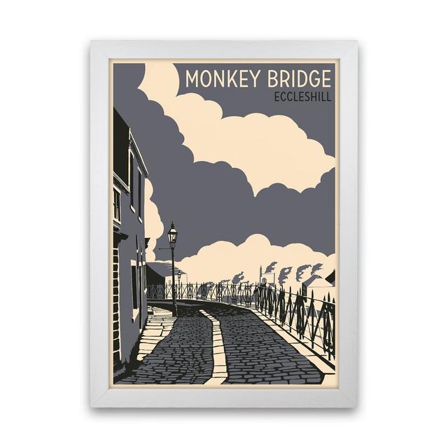 'Monkey Bridge, Eccleshill' by Richard O'Neill - Graphic Art Print Corrigan Studio Format: White Framed, Size: 88cm H x 64cm W x 3cm D on Productcaster.