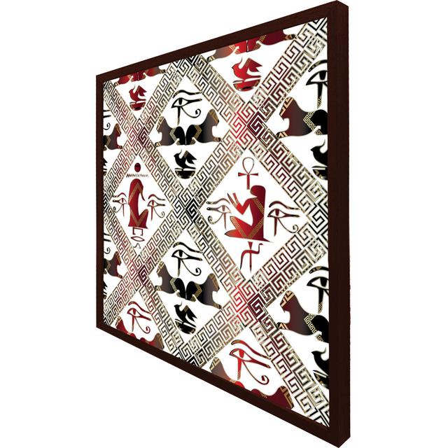 Pakswith Egyptian Hieroglyphs In Red & Black - Single Picture Frame Print Natur Pur Frame Colour: Brown Framed, Size: 76cm H x 76cm W x 4cm D on Productcaster.