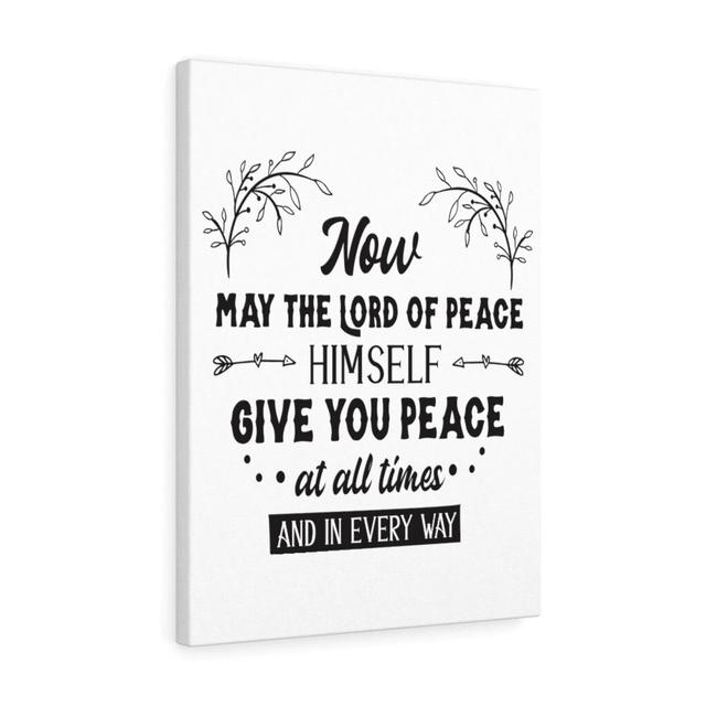 Lord of Peace - Wrapped Canvas Typography Blue Elephant Size: 76cm H x 61cm W on Productcaster.