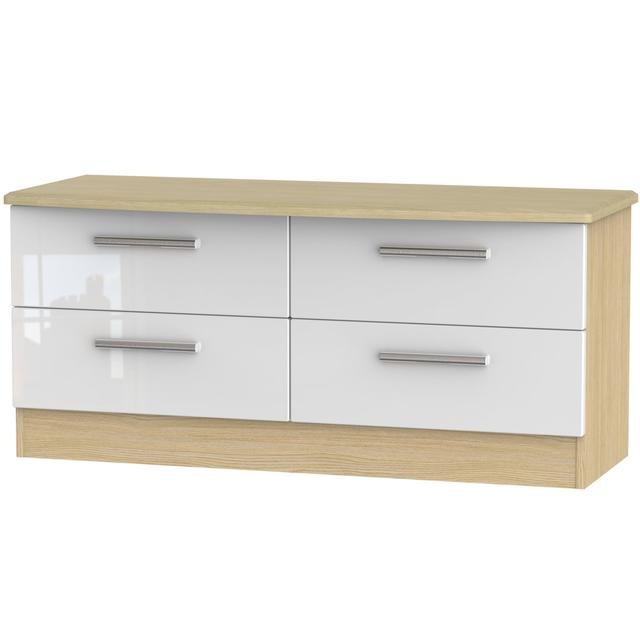 Fully Assembled Yvette 4 Drawer Chest 17 Stories Colour (Body/Front): Oak/White on Productcaster.