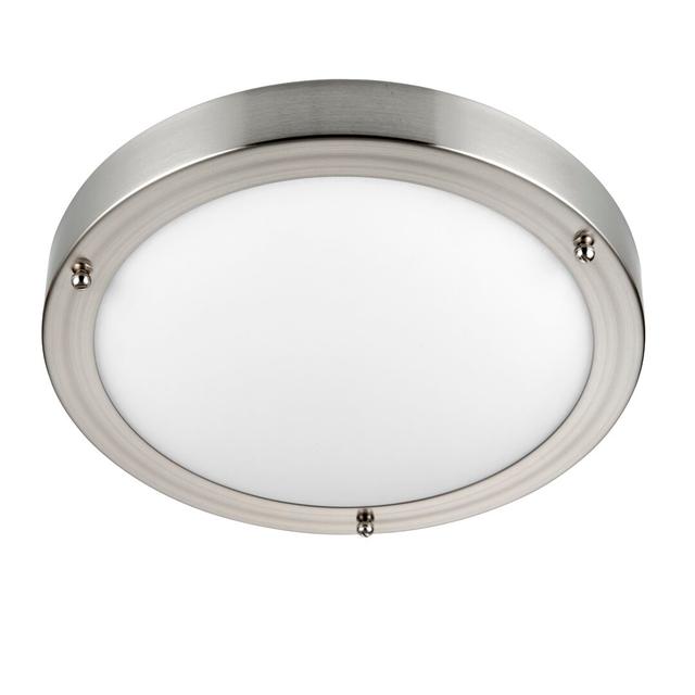 1-Light 30cm LED Flush Mount Zipcode Design Finish: Satin Nickel on Productcaster.