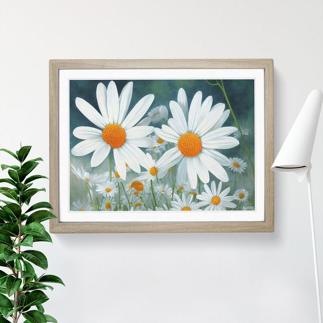 Daisy Flower Vol.1 - Single Picture Frame Print Marlow Home Co. Size: 46cm H x 64cm W x 2cm D, Frame Colour: Oak on Productcaster.