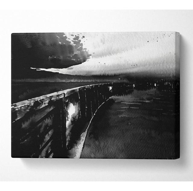 The Never Ending Pier B N W - Wrapped Canvas Art Prints 17 Stories Size: 50.8cm H x 81.3cm W x 10cm D on Productcaster.