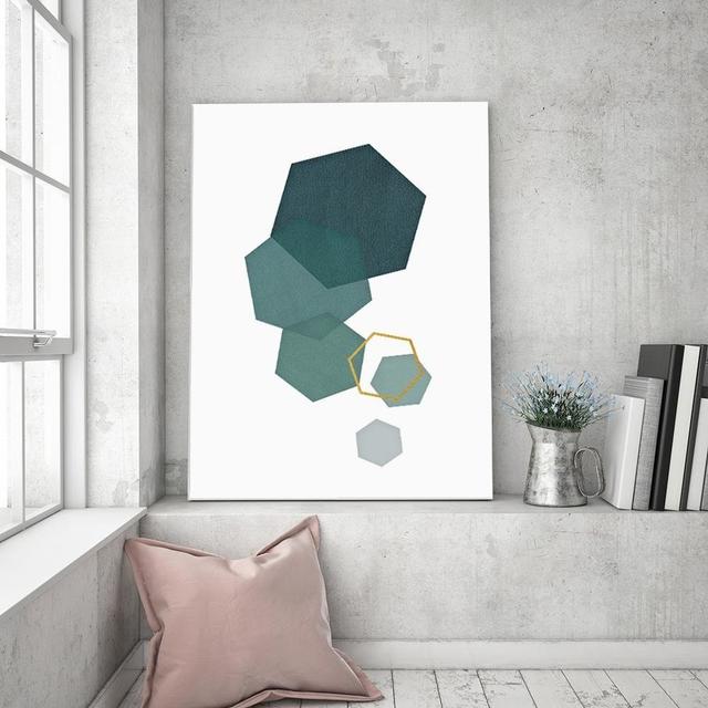 Leinwandbild Hexagons 2 Fjørde & Co Größe: 60 cm H x 40 cm B on Productcaster.