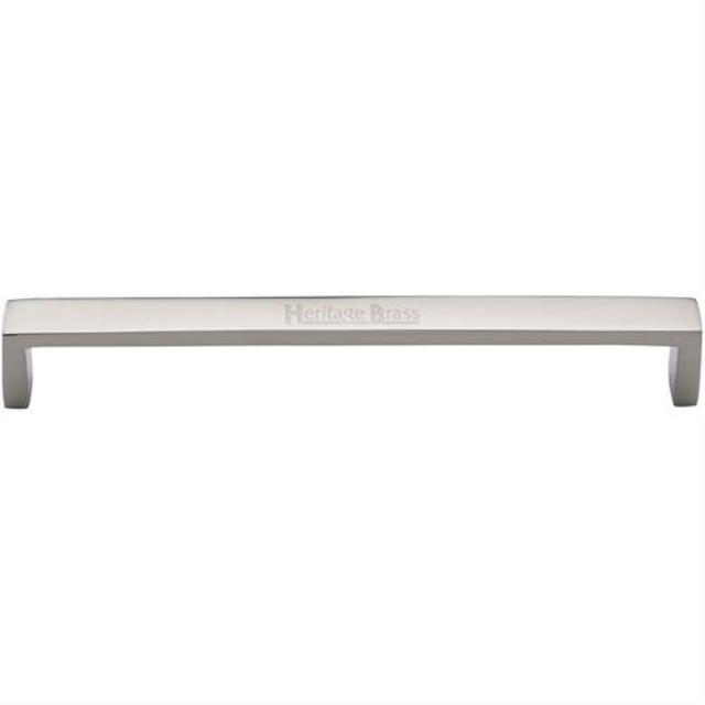 Metro Cabinet Pull Bar Handle Heritage Brass Finish: Polished Nickel, Size: 20.3cm H x 1.9cm W x 21.1cm D on Productcaster.