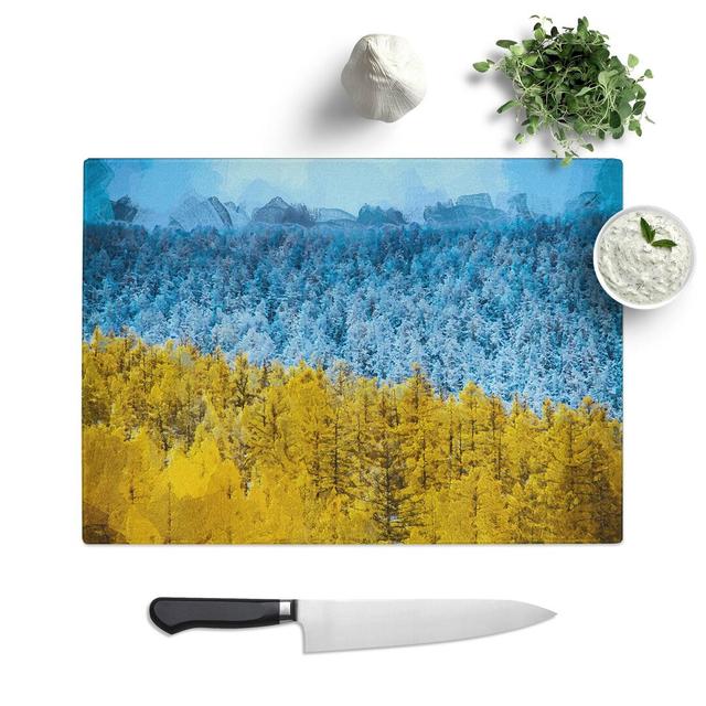 Tempered Glass The Two Forests in Abstract Chopping Board East Urban Home Size: 28.5 cm W x 20 cm L on Productcaster.