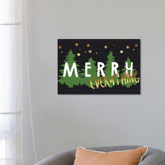 Merry Everything by Linda Birtel - Wrapped Canvas Gallery-Wrapped Canvas Giclée The Seasonal Aisle Size: 45.72cm H x 66.04cm W x 3.81cm D on Productcaster.