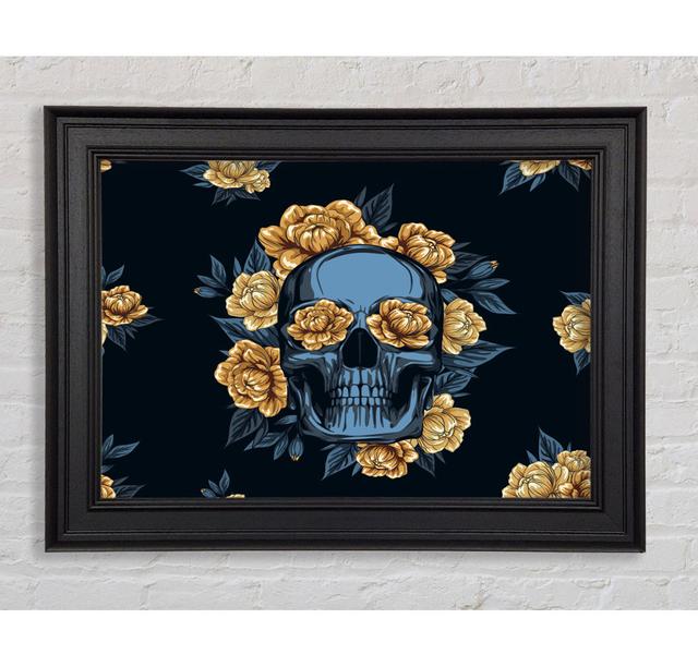 The Skull Flowers Tribute Framed Print Happy Larry Size: 84.1cm H x 142.2cm W on Productcaster.