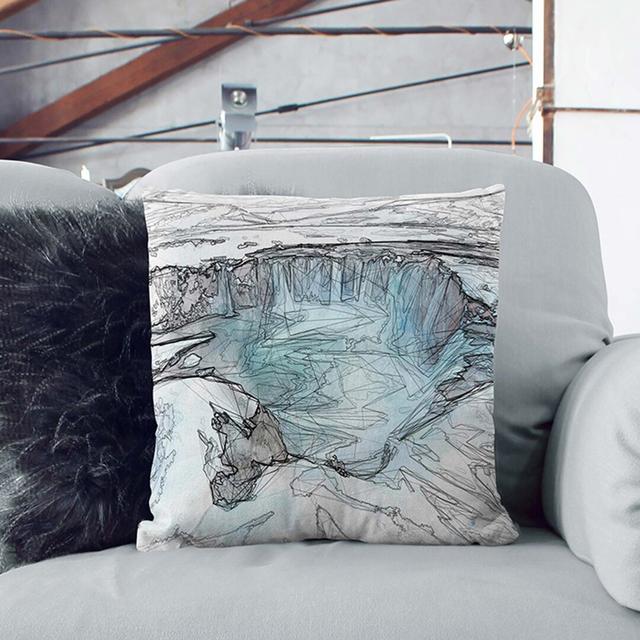 Icelandic Waterfall Cushion with Filling East Urban Home Size: 40cm H x 40cm W x 15cm D, Backing Colour: White on Productcaster.