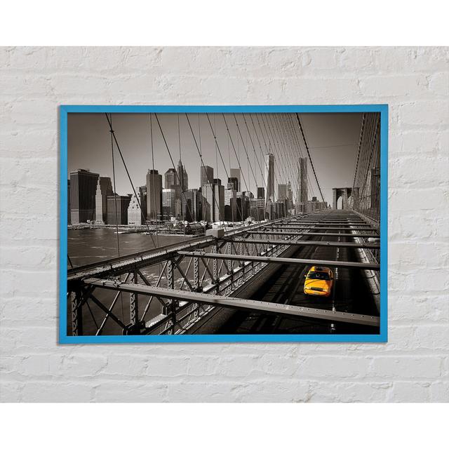 Brooklyn Bridge Yellow Cab Leaving NYC - Single Picture Frame Art Prints Brayden Studio Size: 59.7cm H x 84.1cm W x 2cm D on Productcaster.