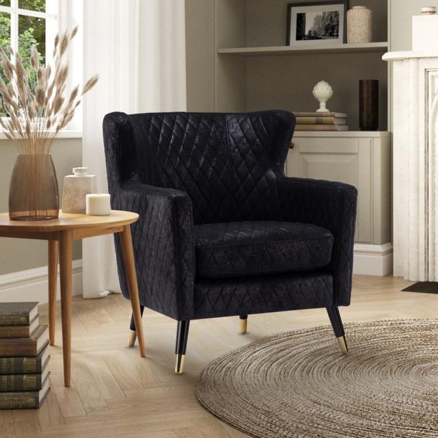 Ghayth 78Cm Wide Armchair Fairmont Park Upholstery Colour: Black on Productcaster.