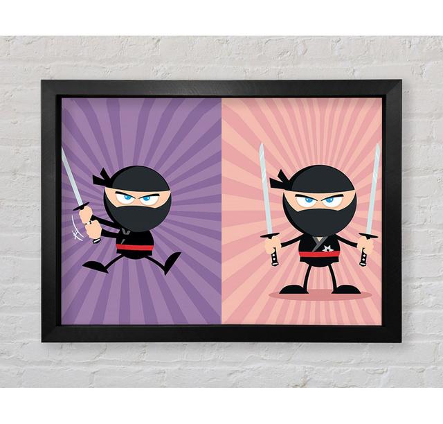 Ninja Duo - Einzelne Bilderrahmen Kunstdrucke Harriet Bee Größe: 42 cm H x 59,7 cm B x 3,4 cm T on Productcaster.