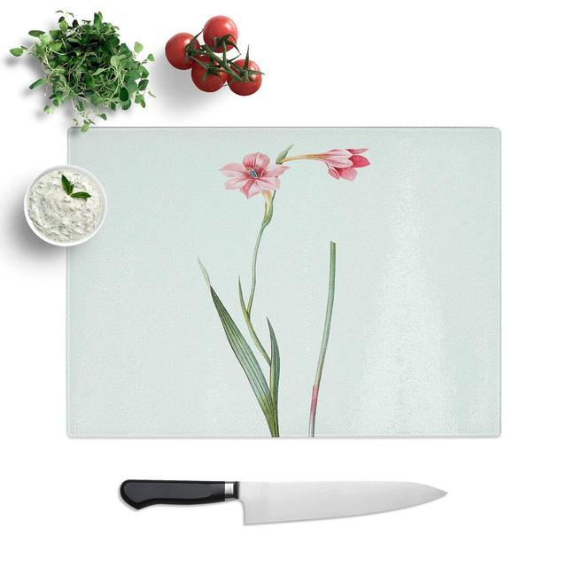 Tempered Glass Sword Lily by Pierre-Joseph Redoute Chopping Board East Urban Home Size: 39 cm W x 28.5 cm L on Productcaster.