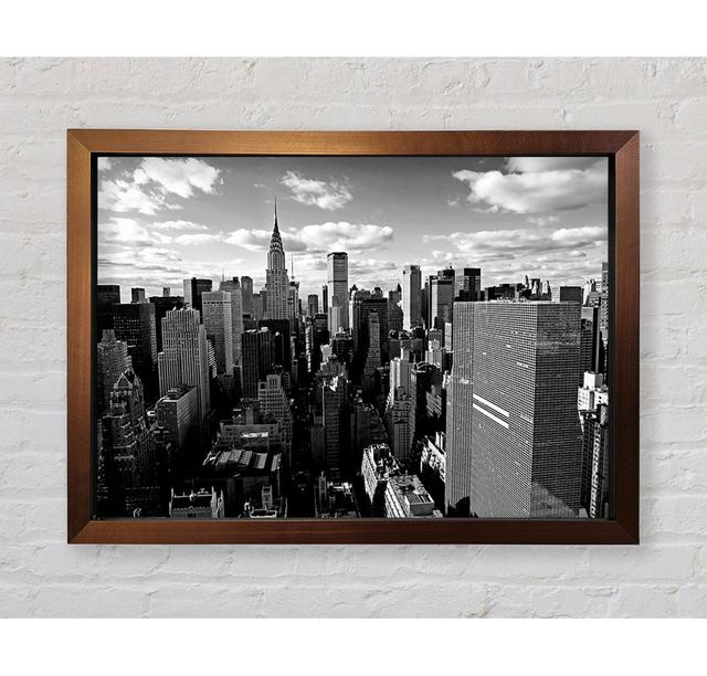 Chicago City View B N W - Single Picture Frame Art Prints Ebern Designs Size: 42cm H x 59.7cm W x 3.4cm D on Productcaster.