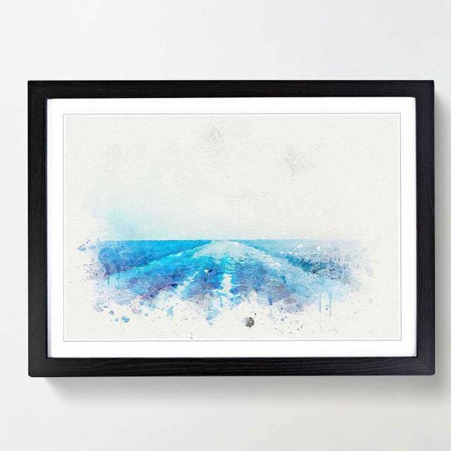 Waves from the Boat in Abstract - Picture Frame Graphic Art Print East Urban Home Frame Option: Black, Size: 60cm H x 91cm W x 2cm D on Productcaster.